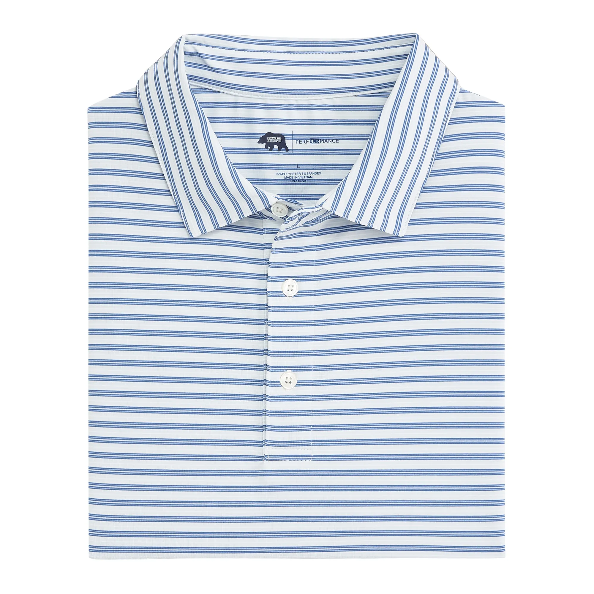 Polo Performance à Rayures Wedge - Bleu Fédéral