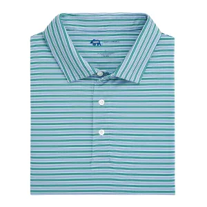Polo de Performance à Rayures Wedge - Vert Posy