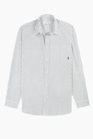 Chemise oversize Sporty & Rich pour femme - Rayures forest