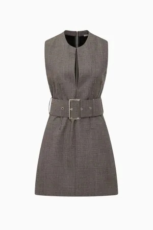Robe courte ceinturée Stella McCartney pour femme - Gris camel