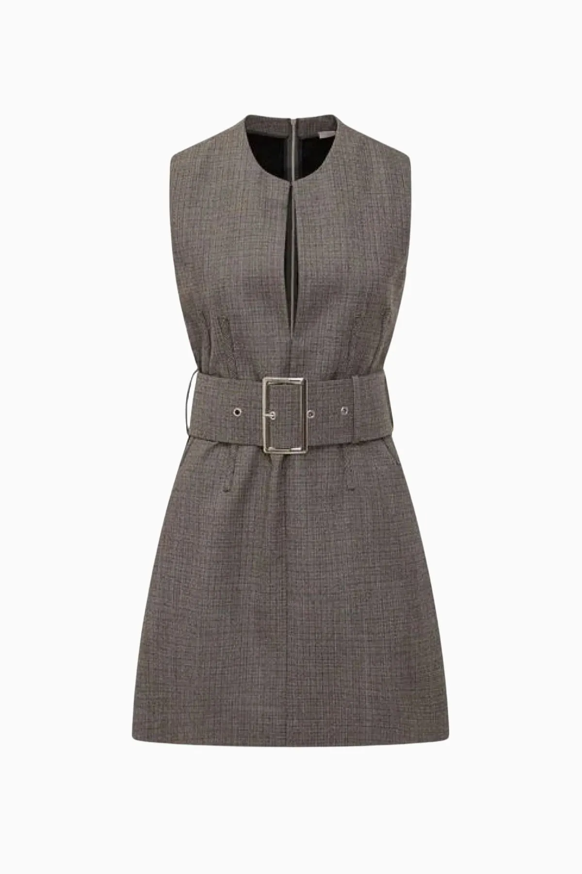 Robe courte ceinturée Stella McCartney pour femme - Gris camel