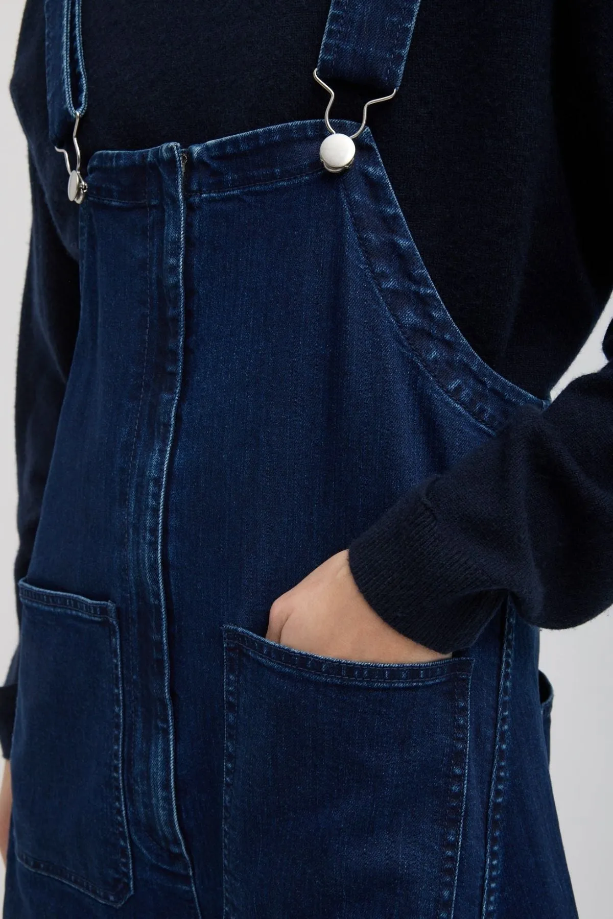 Combinaison classique en denim Tibi Tibi pour femmes - Indigo