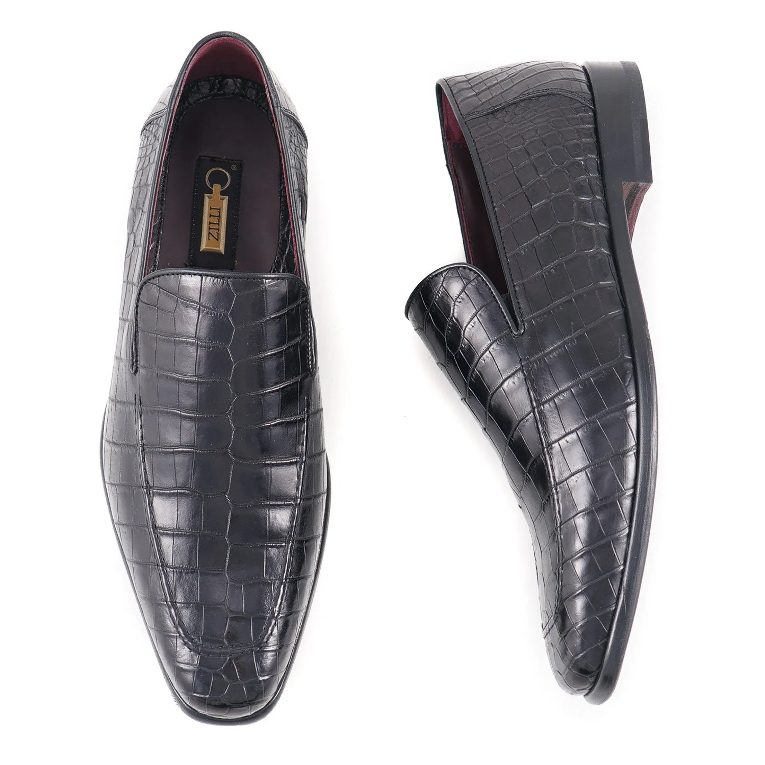 Zilli Black Mocassins en Pleine Peau de Crocodile Vêtements_Zilli