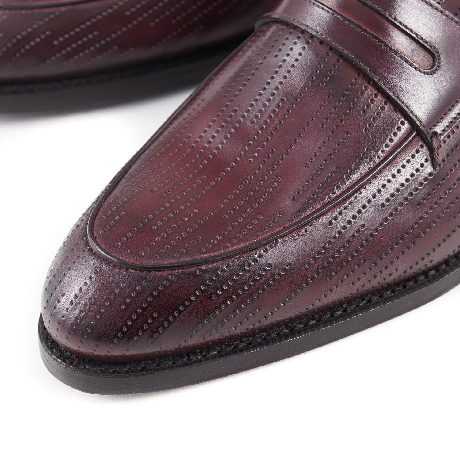 Mocassins Zilli en cuir de veau bourgogne