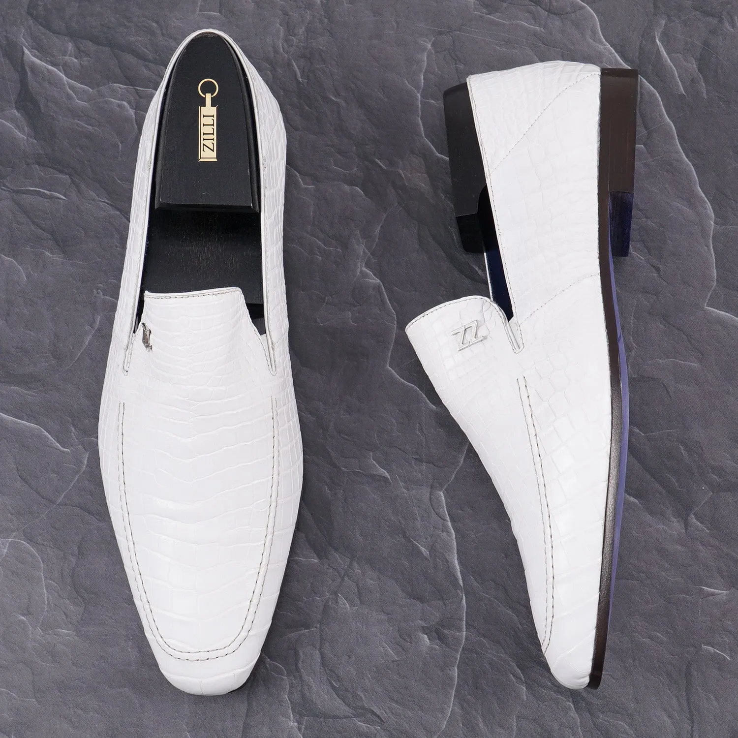 Zilli White Mocassins en Crocodile Complet Vêtements_Zilli